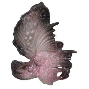 Vintage Pink and Grey Speckled Angelfish Vase